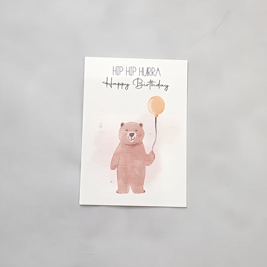 Grusskarte Bär  "Happy Birthday"